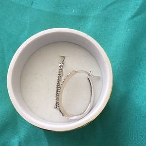 Sterling silver diamond earrings